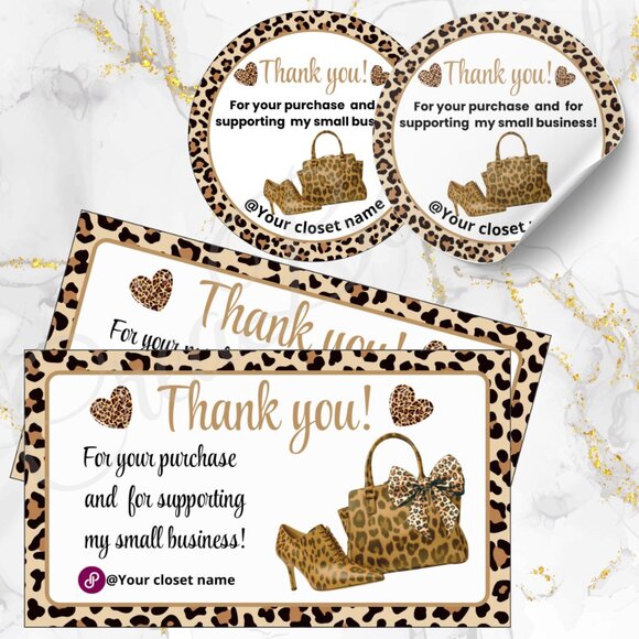 CreaBellArt & Lbrm Other - 120 Pack Animal Print Personalized Thank You Cards & Stickers